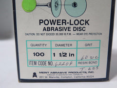100 Pcs MERIT Power-Lock Abrasive Disc 62206 PLD 1-1/2