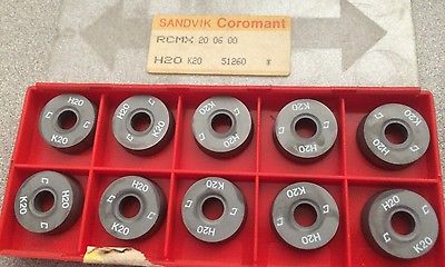 SANDVIK Coromant RCMX 20 06 00 H20 K20 51260 Lathe Carbide Inserts 10 Pcs New