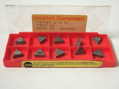 SANDVIK Coromant TPUN 11 03 08 222 H05 KO1 Lathe Carbide Inserts 10 Pc New