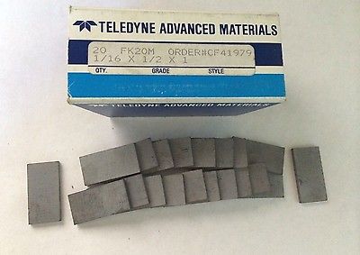 20 TELEDYNE FK20M CF41979 1/16 X 1/2 X 1 Lathe Mill Carbide Inserts Blank Tools