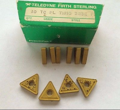 Teledyne Firth Sterling TC PL TNMG 323 E PM Lathe Carbide Inserts 10 Pcs Gold