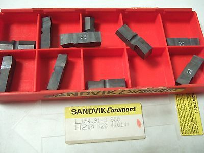 SANDVIK Coromant L154 91 8 800 H20 K20 Grooving Lathe Carbide Inserts 10 Pcs New