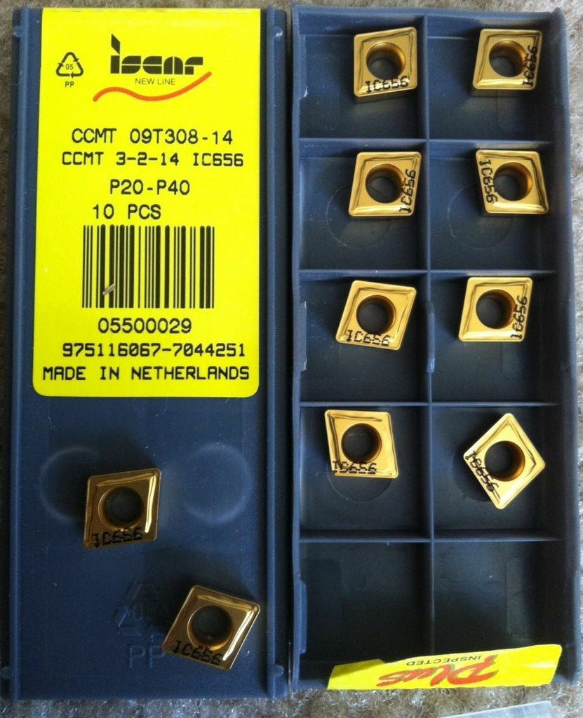 ISCAR CCMT 3-2-14 IC 656 P20 P40 Carbide Inserts 10 Pcs Lathe Gold New Tools