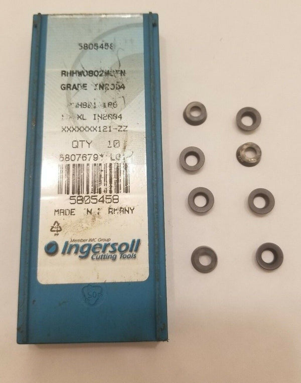 8 Pcs Ingersoll Cutting Tools 5805458 RHHW0802MOTN IN2004 Lathe Carbide Inserts