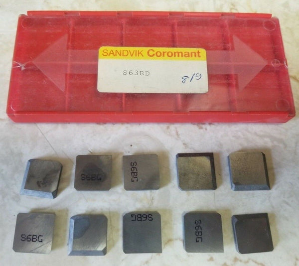SANDVIK Coromant S6BG / S63BD Lathe Carbide Inserts 10 Pcs