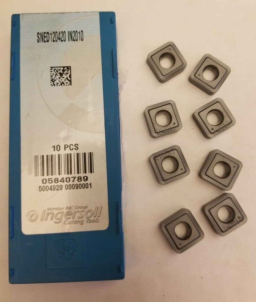 8 Pcs Ingersoll Cutting Tools SNED120420 IN2010 Mill Carbide Inserts