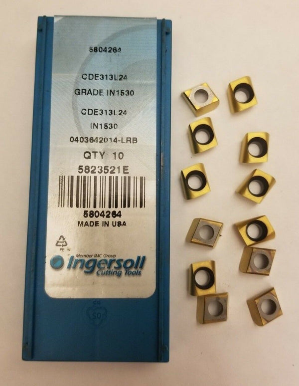 12 Pcs Ingersoll Cutting Tools CDE313L24 IN1530 5804264 Lathe Carbide Inserts