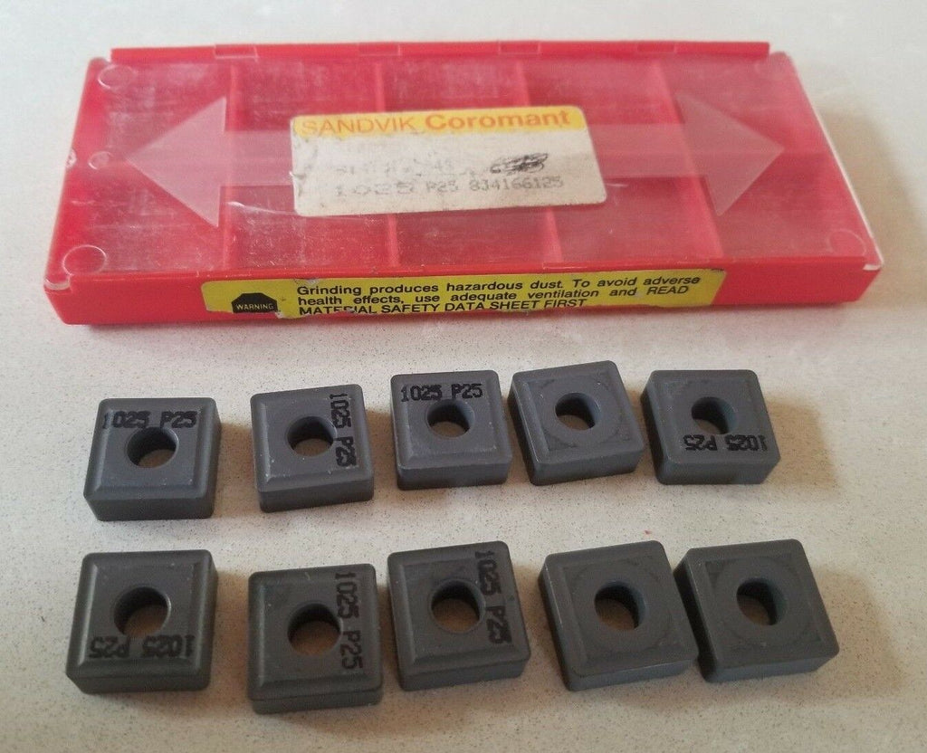 SANDVIK Coromant 1025 P25 8J4166125 Lathe Mill Carbide Inserts 10 Pcs