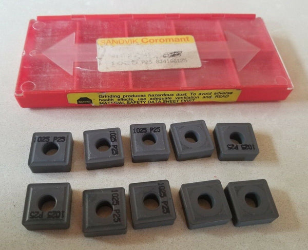 SANDVIK Coromant 1025 P25 8J4166125 Lathe Mill Carbide Inserts 10 Pcs