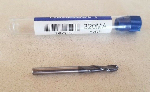 GARR Tool 320MA 1/8" End Mill Carbide EDP # 16077 2 FL Ball End New