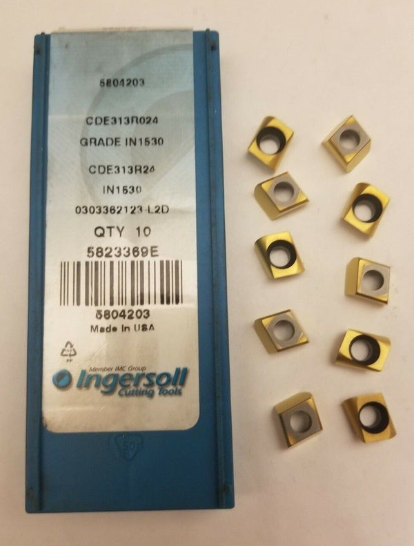 10 Pcs Ingersoll Cutting Tools CDE313R024 IN1530 5804203 Lathe Carbide Inserts