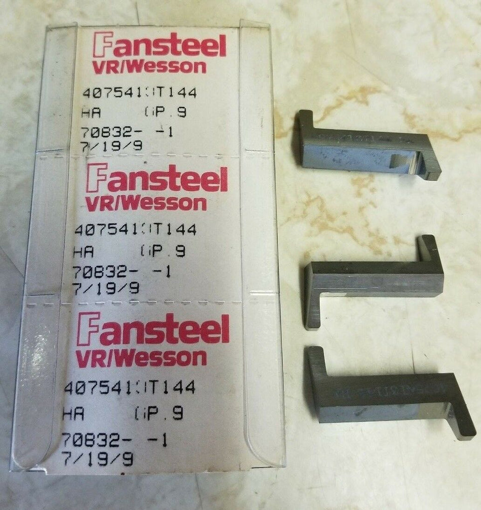 3 Pcs Fansteel VR/Wesson 4075413T144 HA GP.9 Carbide Inserts