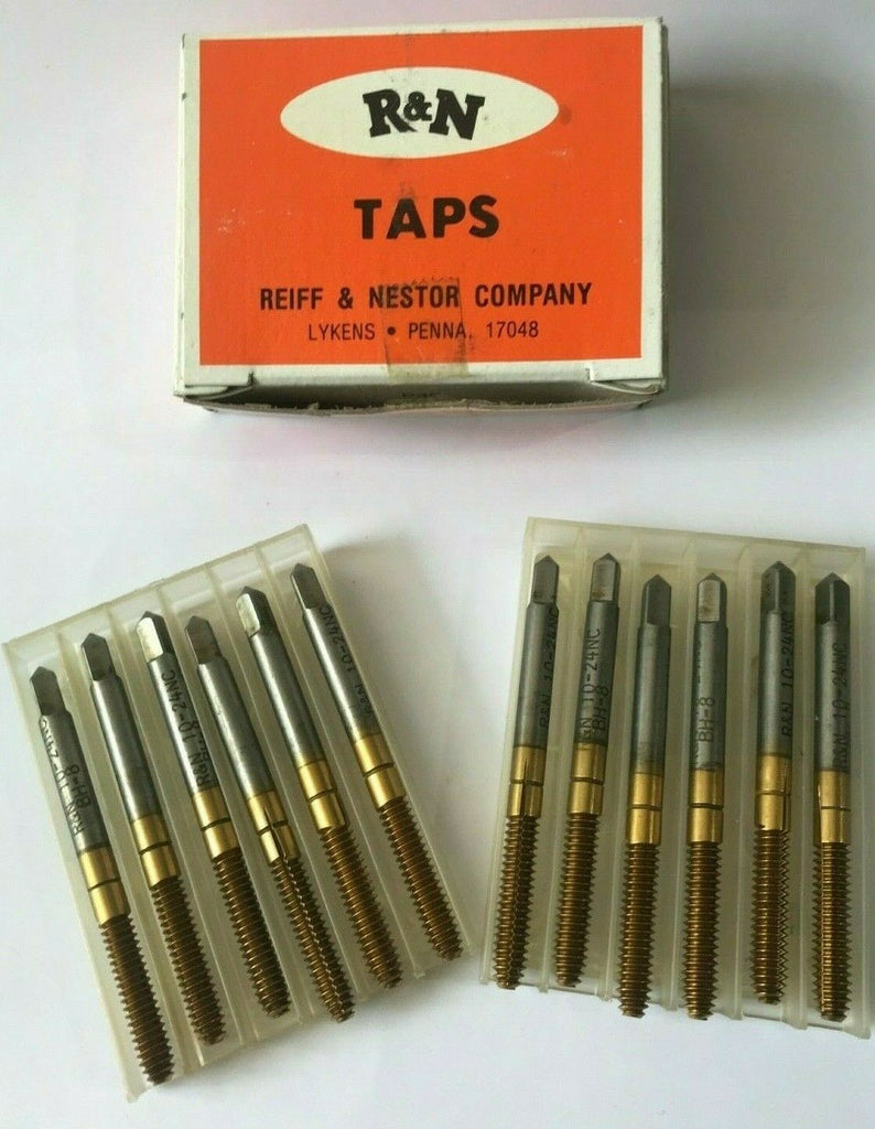 Lot of 12 Reiff Nestor R&N Thread Former HSS Taps 10 - 24 NC BH-8 Tin New USA