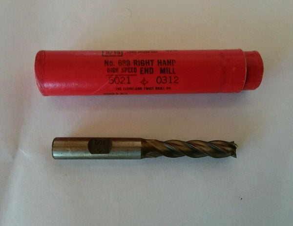 Cleveland #683 HSS End Mill 3/8" Diameter  5/8" Shank 4 Flutes Brand New