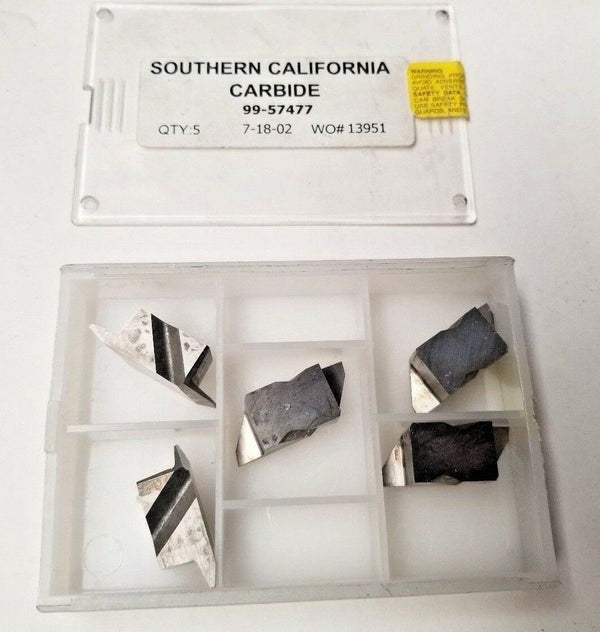 Southern California 7-18-02 99-57477 Lathe Carbide Inserts 5 Grooving Tools New