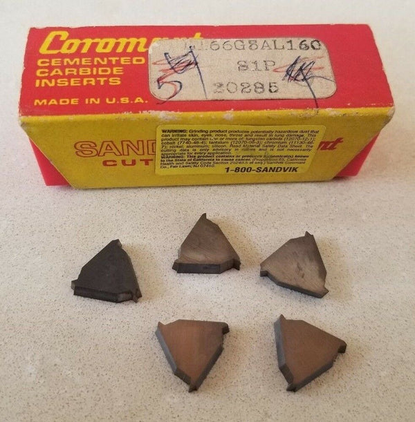 SANDVIK Coromant G166G8AL160 S1P 20285 Threading Lathe Mill Carbide Inserts 5Pcs