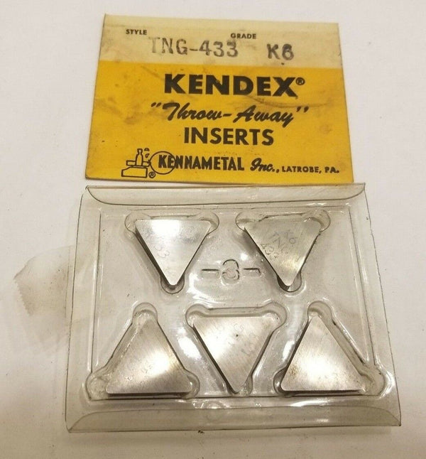 KENNAMETAL KENDEX TNG 433 K6 Lathe Carbide Indexable Inserts 5 Pcs
