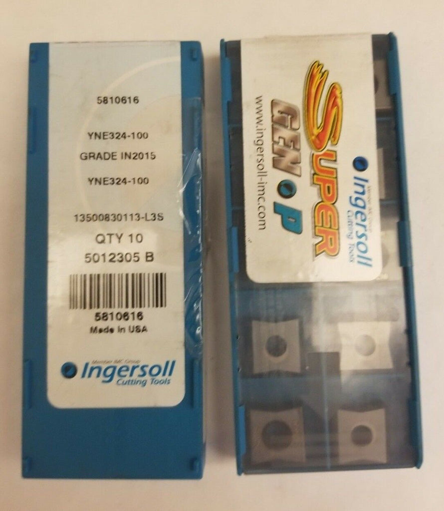 10 Pcs Ingersoll Cutting Tools YNE324-100 IN2015 5810616 Mill Carbide Inserts