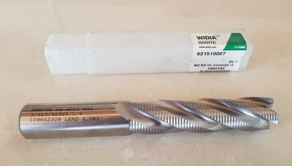 Hanita HSS End Mill 621519007 M-42 3/4 x 3/4 x 3 x 5.1/4 Tool 4 FL Lead 4.081