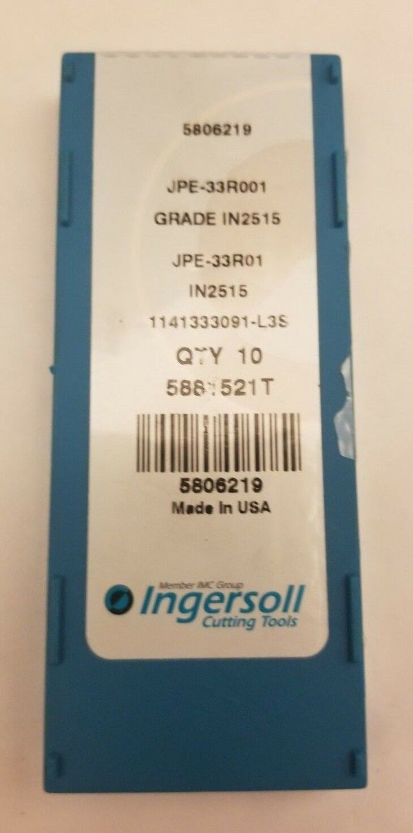 10 Pcs Ingersoll Cutting Tools JPE 33R001 IN2515 5806219 Lathe Carbide Inserts