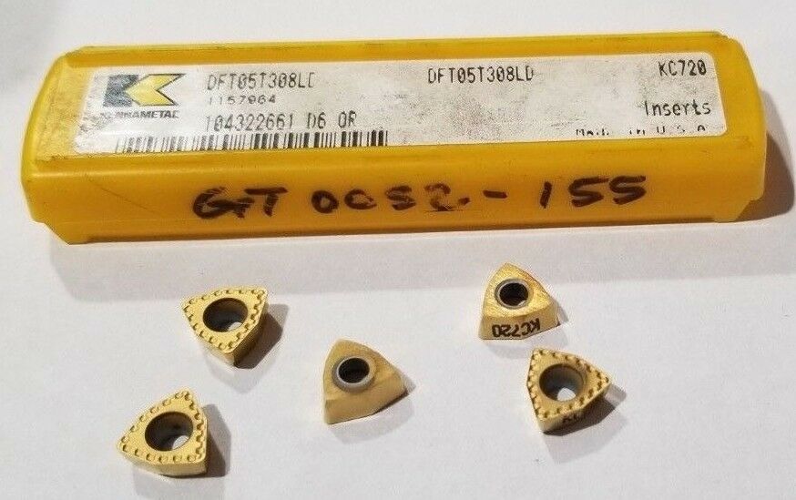 KENNAMETAL DFT05T308LD KC720 Lathe Mill Carbide 5 Inserts