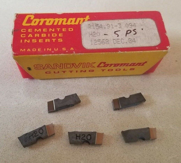 SANDVIK Coromant R154.91-3 094 H2O 12568 DEC.34 Lathe Mill Carbide Inserts 5 Pcs