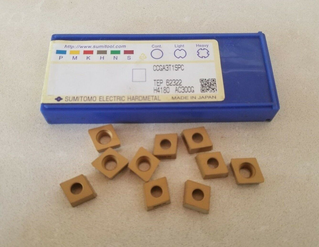 10 Pcs SUMITOMO CCGA3T1SPC TEP 62322 H4180 AC300G Lathe Mill Carbide Inserts