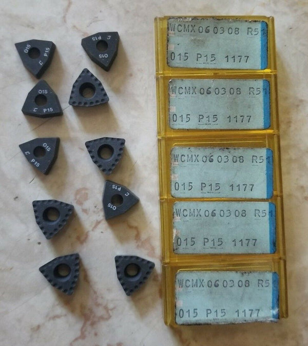 Sandvik Coromant WCMX 06 03 08 R5 015 P15 1177 Carbide Inserts 10 Pcs Lathe