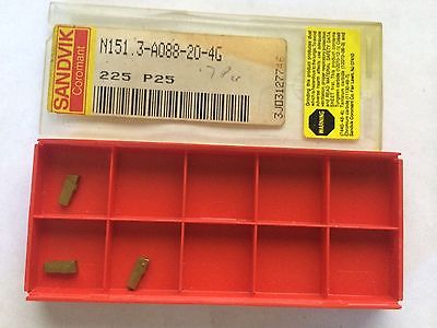 3 Pcs SANDVIK Coromant N151.3 A088 20 4G 225 P25 Lathe Grooving Carbide Inserts