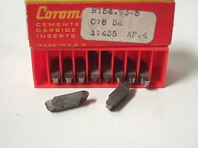 SANDVIK Coromant R154 93 5 078 S4 11435 Grooving Lathe Carbide Inserts 10 Pc New