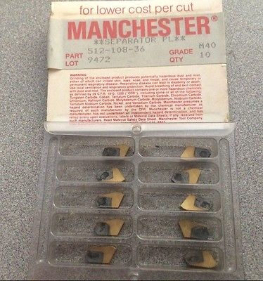 MANCHESTER Separator PL 512 108 36 M40 Grooving Lathe Carbide Inserts Gold 10Pcs