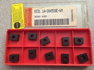 SANDVIK Coromant N331.1A 084508E-WM 3020 K20 Lathe Mill Carbide Inserts 10 Pcs