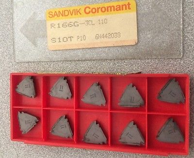 SANDVIK Coromant R166G 3CL 110 S1OT P10 Threading Lathe Carbide Inserts 10 Pcs