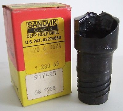 SANDVIK Coromant Carbide Ejector Deep Hole Drill 1.280 Diameter 420.6-0624 New