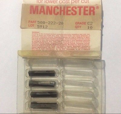 MANCHESTER 508 222 29 C2 5912 Grooving Lathe Carbide Inserts 4 Pcs New Tools