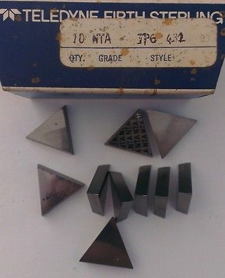 Teledyne Firth Sterling TPG 432 NTA Lathe Carbide Inserts 10 Pcs New