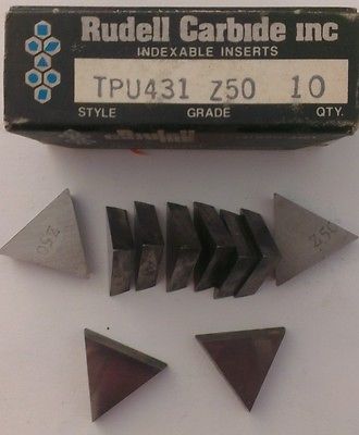 10 Pcs Brand New Carbide Indexable Inserts TPU 431 Z50 Made In USA By Rudell