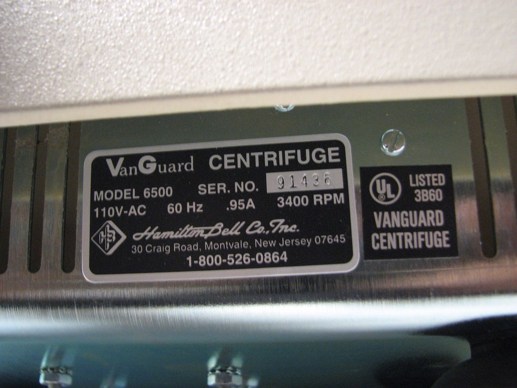 SB SmithKline Beecham Clinical Laboratories VanGuard Centrifuge V6500 6500