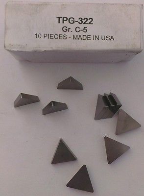 TPG-322 GR. C-5 Lathe Carbide Inserts 10 Pcs Made In Usa Tools New