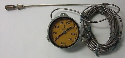 WEKSLER Instrument Gas Actuated Thermometer 50-750 F