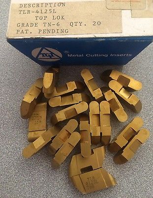 TGI USA Made TLR 4125L TN-6 TOP LOK Lathe Grooving Carbide Inserts 20 Pcs Gold