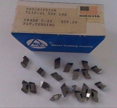 TGI USA Made TLTP-2L Top Lok C-2A Lathe Grooving Carbide Inserts 20 Pcs New
