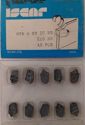 ISCAR GTR 4 8D IC 20 K 10 20 Carbide Inserts 10Pcs Lathe Self Grip Cut-Off Tools