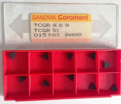 SANDVIK Coromant TCGR 521 Carbide Inserts 015 PK-15 Lathe New 10 Pcs 06 01 04