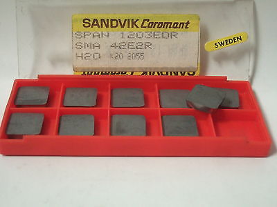 SANDVIK Coromant SPAN 1203 EDR SMA 42E2R H2O K20 Lathe Mill Carbide Inserts
