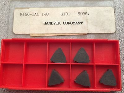 SANDVIK Coromant R166 3AL 140 S10T Threading Lathe Carbide Inserts 5Pcs New Tool