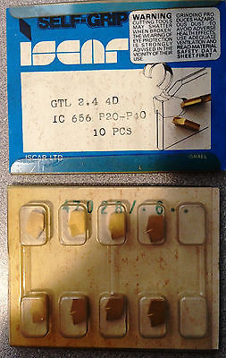 ISCAR GTL 2.4 4D IC 656 P20 Carbide Inserts Grooving 10 Pcs Lathe Self Grip Cut