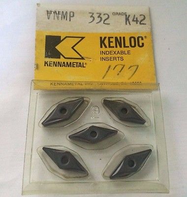 KENNAMETAL KENLOC Indexable VNMP 332 K42 Lathe Carbide 5 Inserts Mill Cut-Off