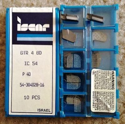 ISCAR GTR 4 8D IC 54 Carbide Inserts IC 20 Grooving 10 Pcs Lathe Cut-Off New