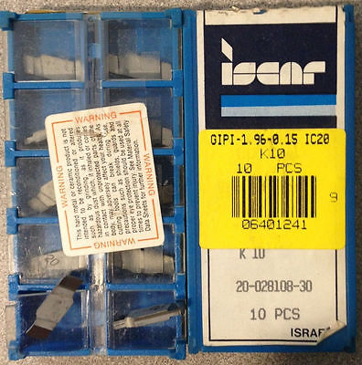 ISCAR GIPI 1.96 0.15 Carbide Inserts Grooving 10 Pcs Lathe Self Grip Cut-Off New